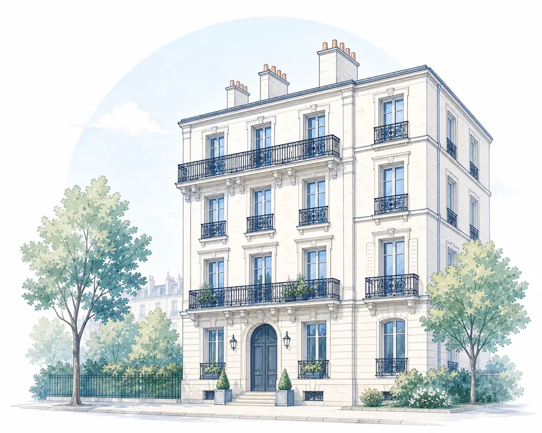 Immeuble locatif illustré